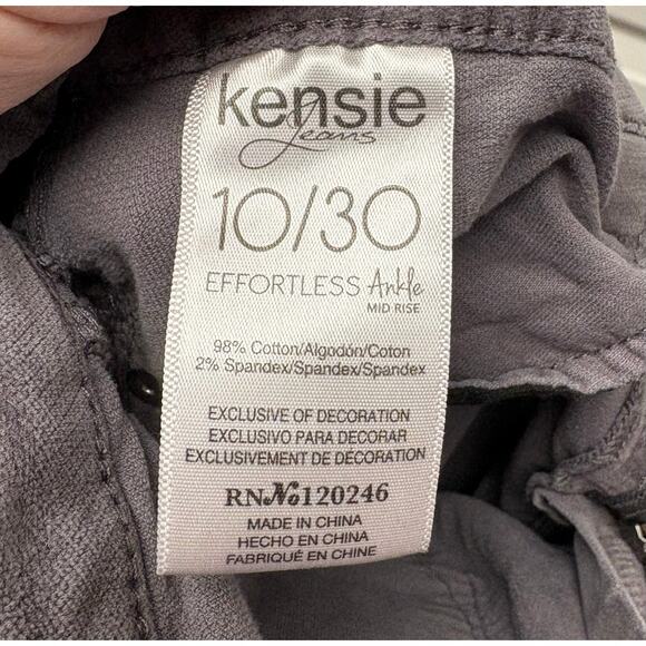 Kensie Jeans, Gray Velvet, Women's Size 10 30 Effortless Ankle - Picture 3 of 4